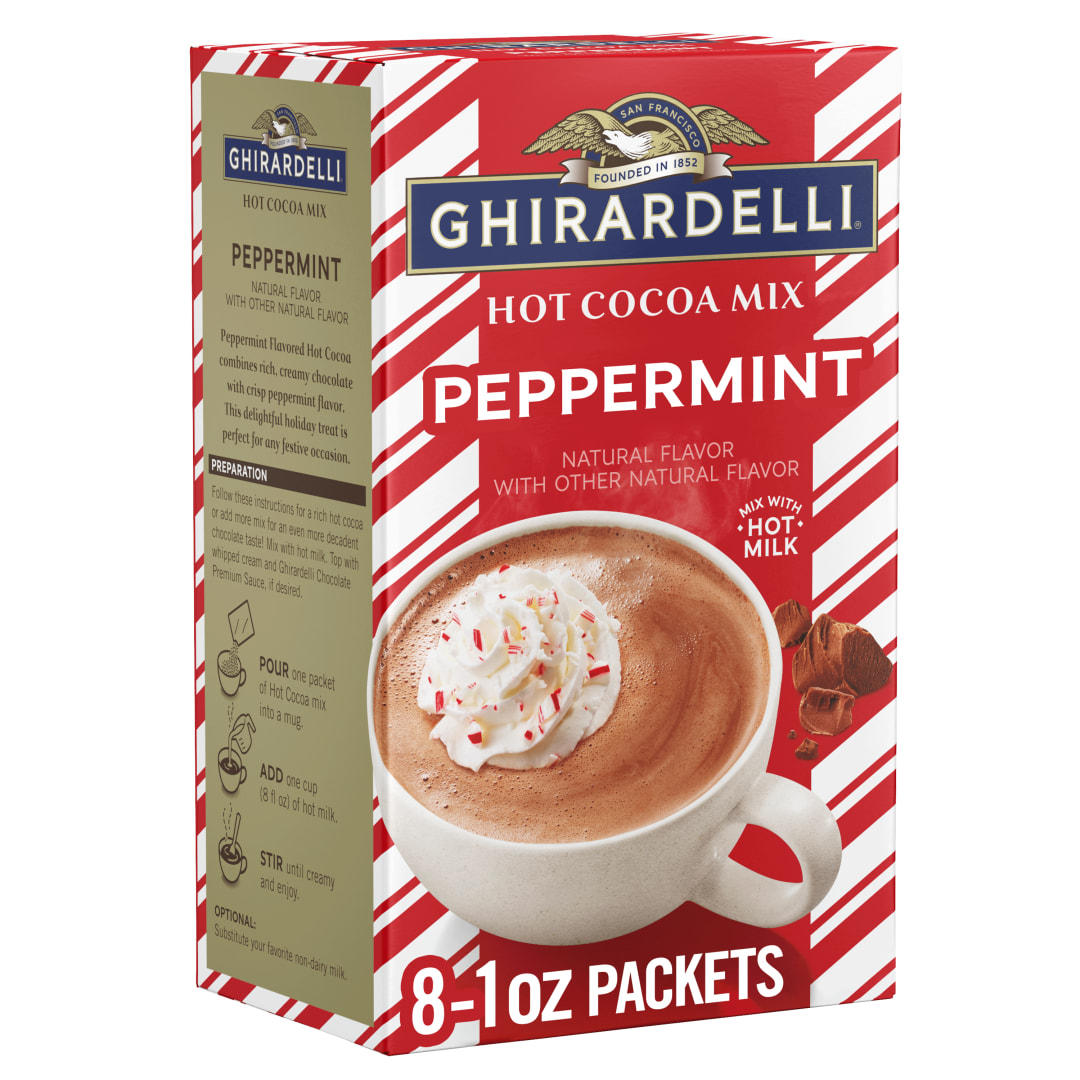 GHIRARDELLI Peppermint Hot Cocoa Mix, 8-1oz Packets