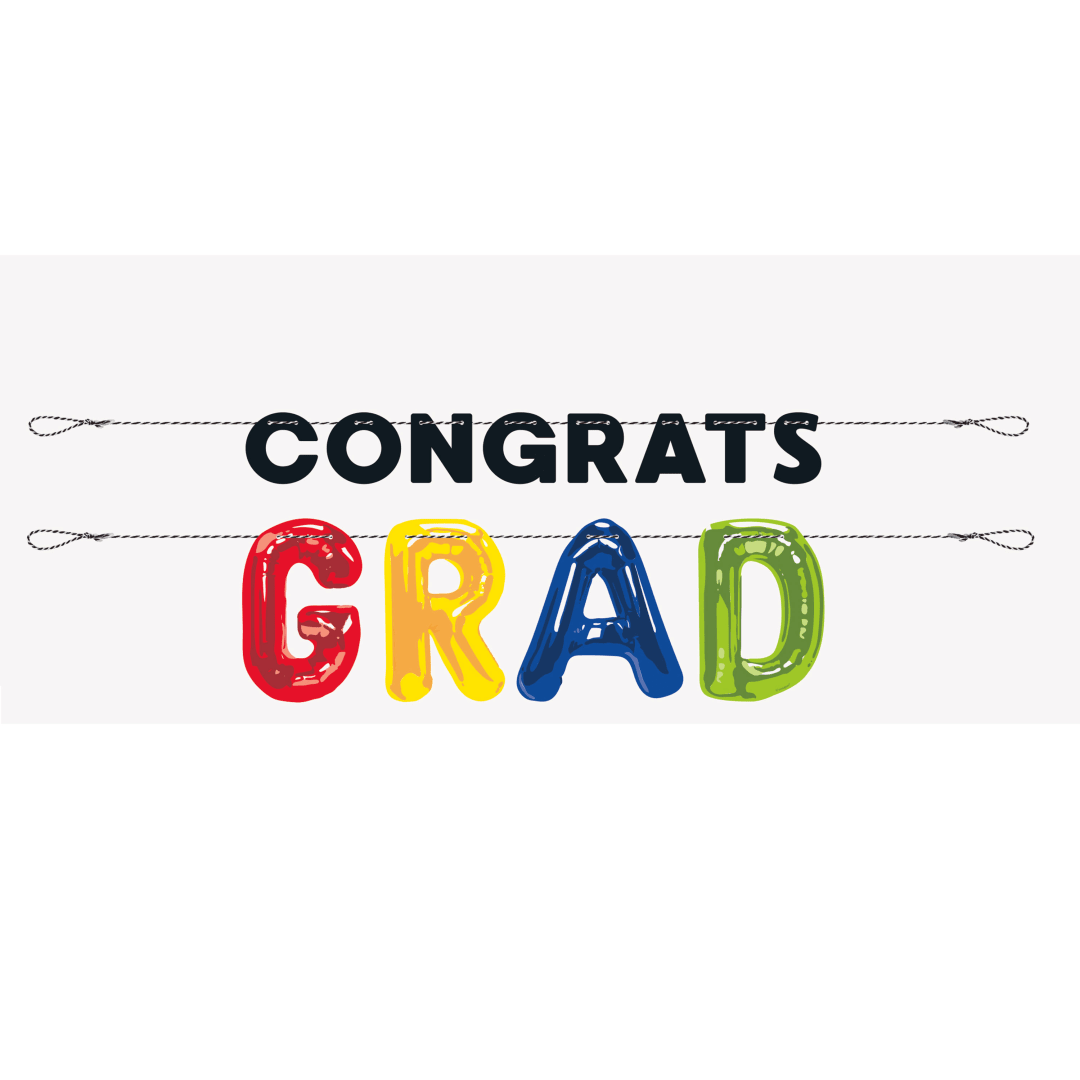 Letter Balloon Grad Paper Letter Banner, 6 ft, 2pc