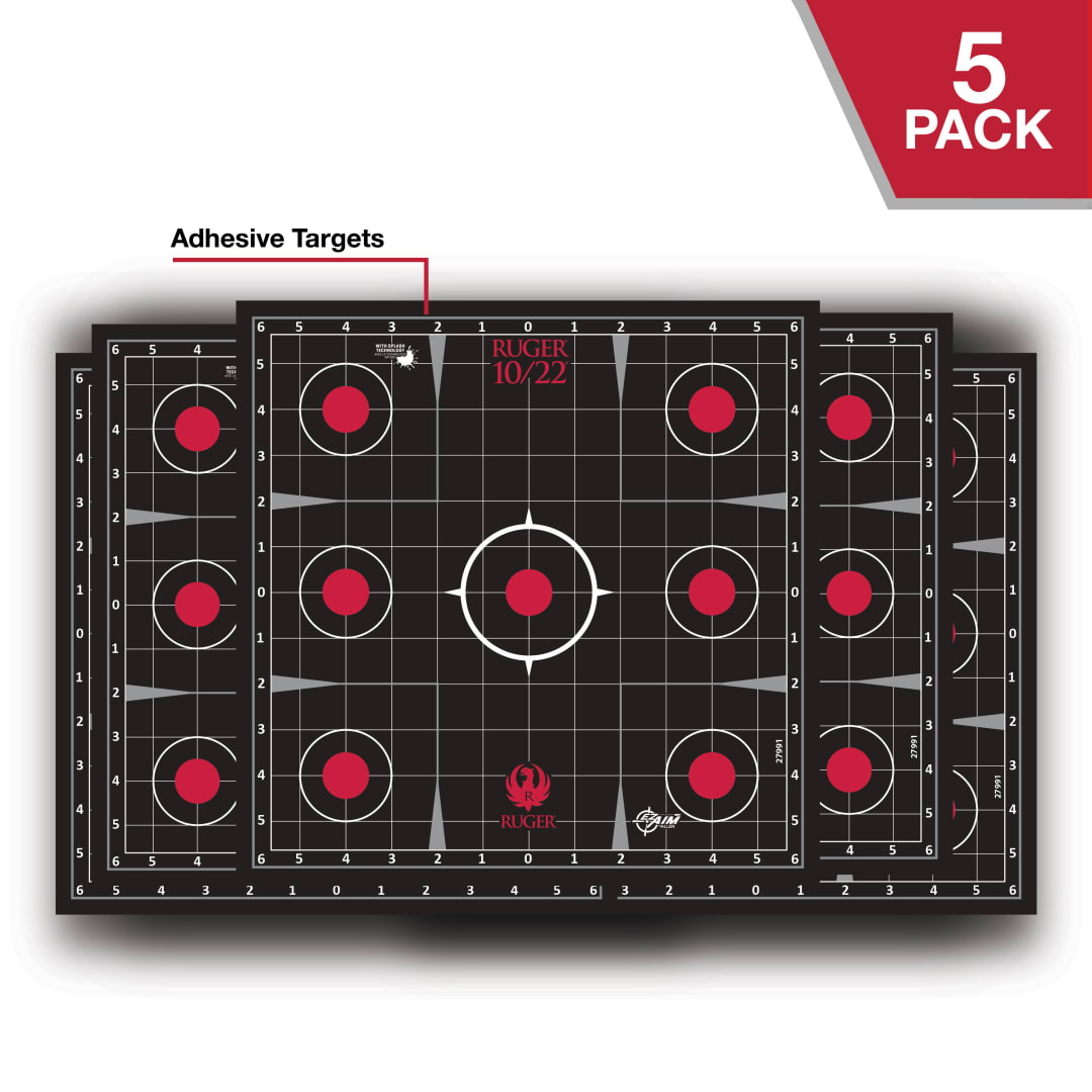 Ruger® Splash Reactive 10/22®  Sight-In Grid Paper Shooting Target Kit, 12.5" Square, 5-Pack
