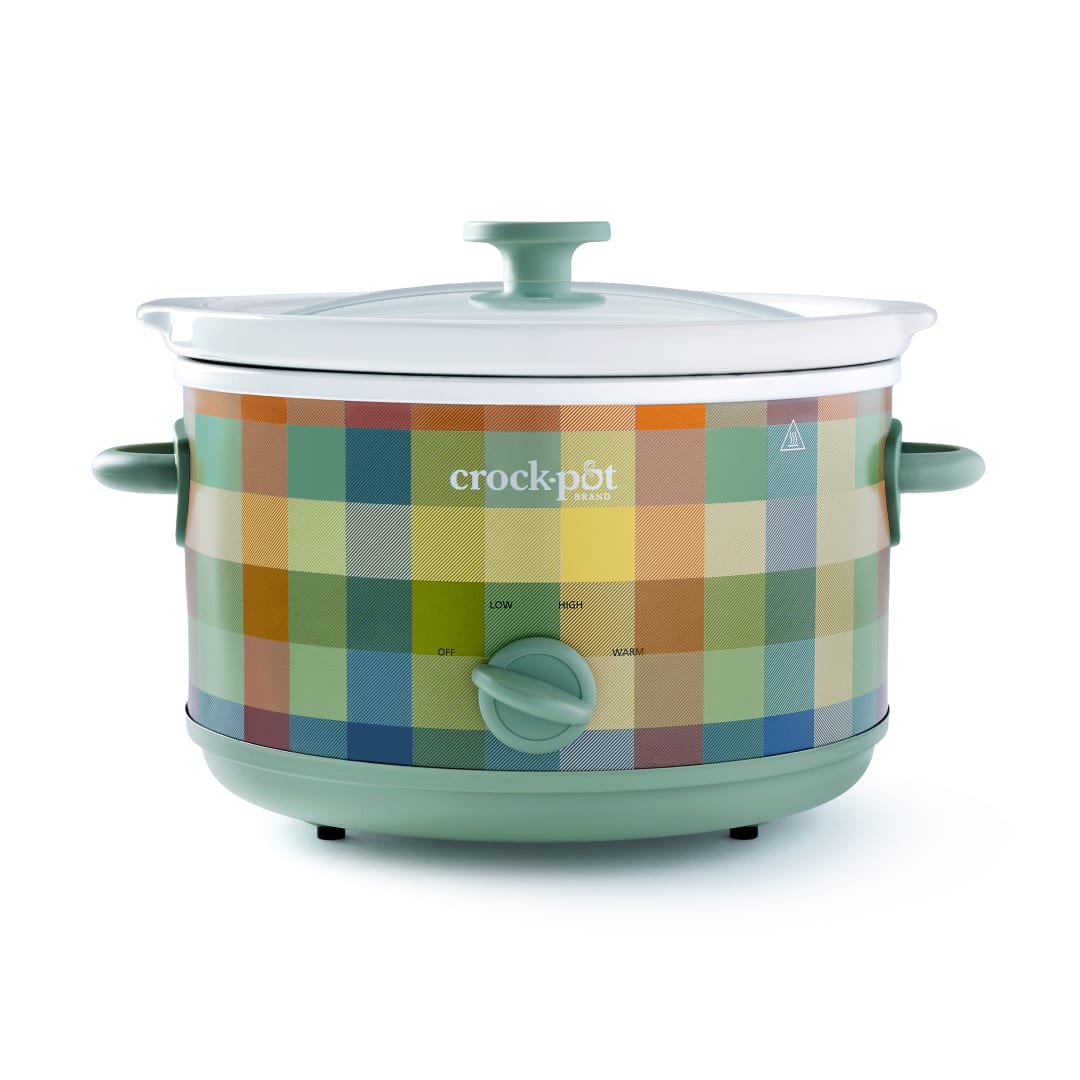 Crock-Pot® Manual Design Series 4.5 Qt Slow Cooker, Manual Slow Cooker with 3 Heat Settings, Harvest Sky Plaid