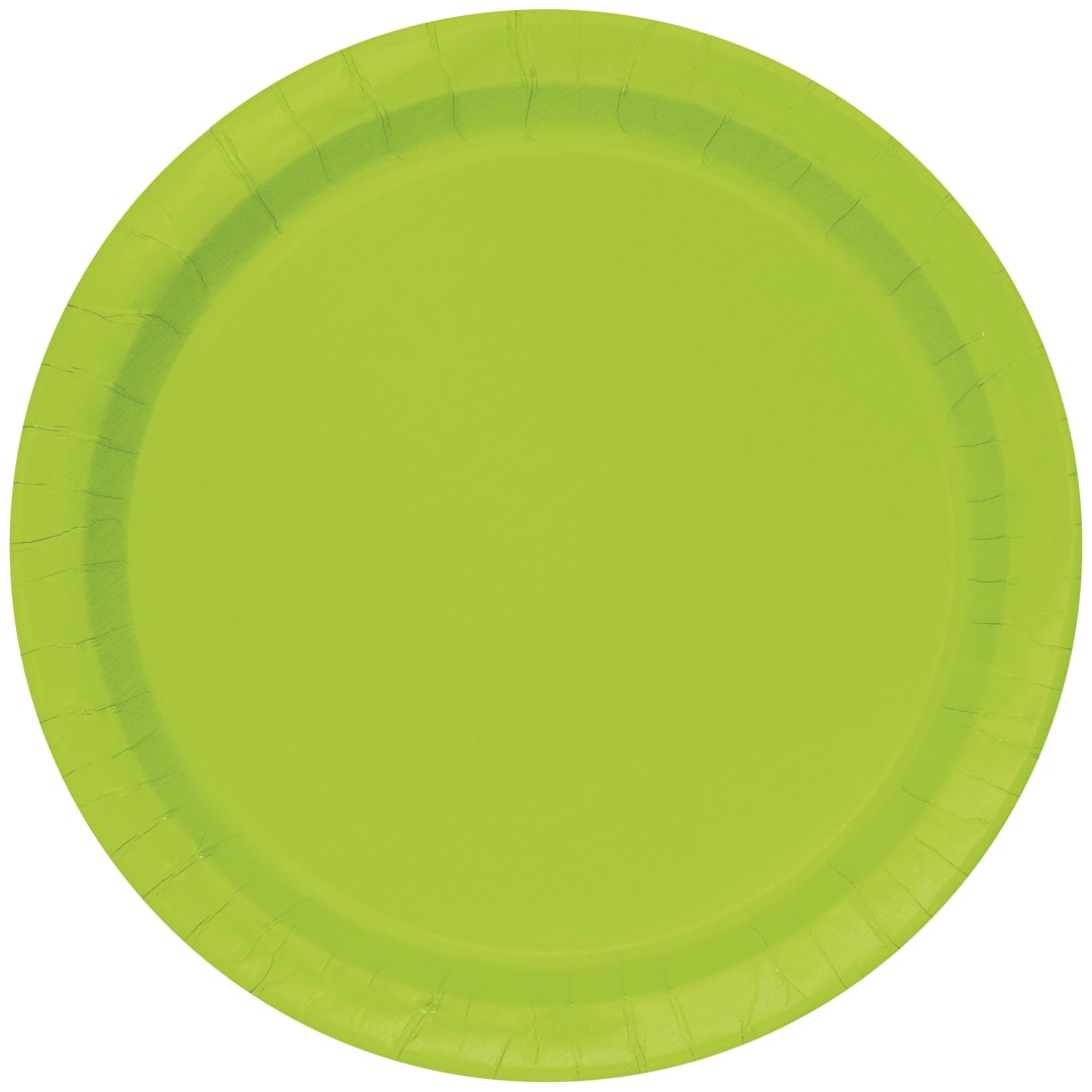 Neon Green Solid Round 7" Dessert Plates, 20ct