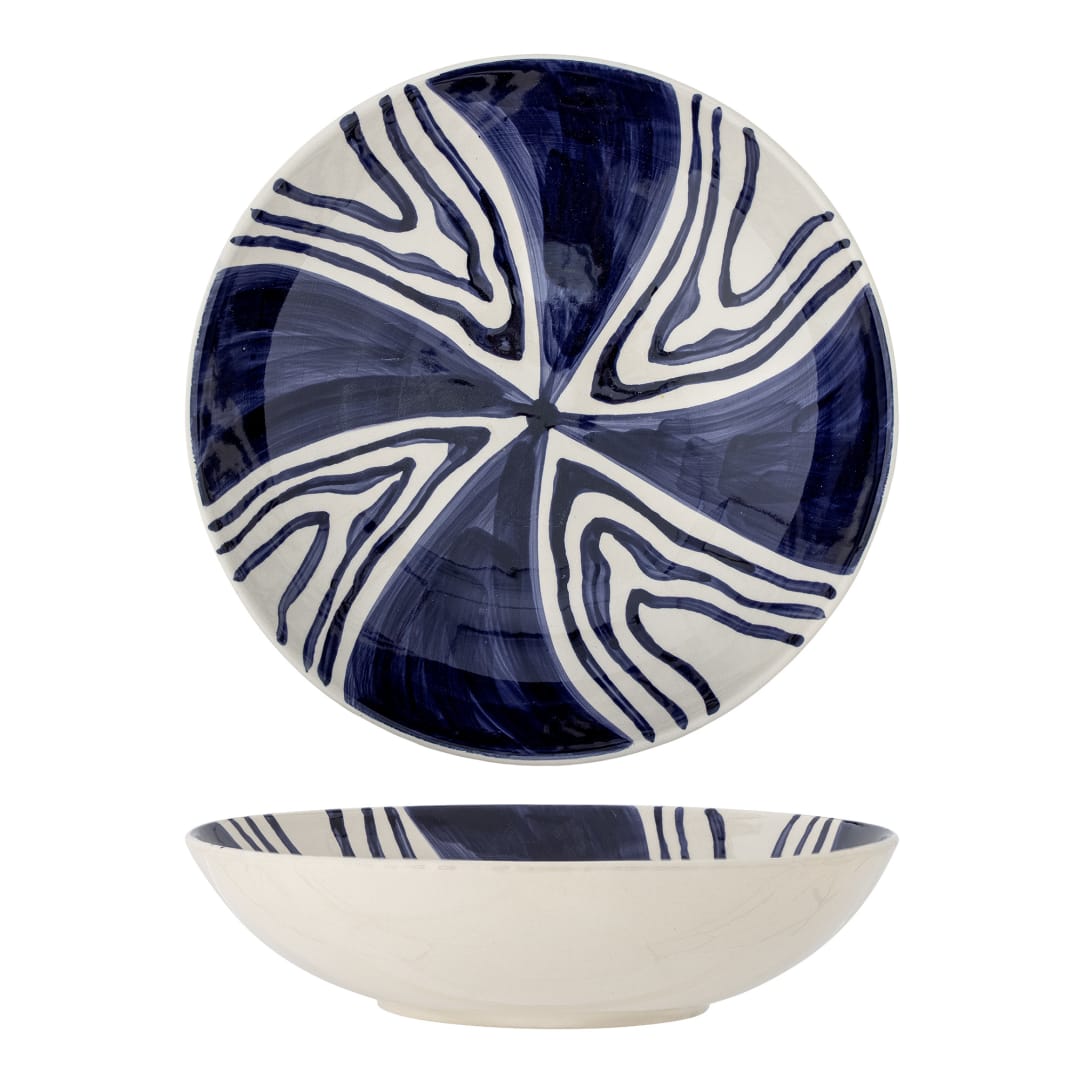 82060437 - Shama Bowl, Blue, Stoneware STOCK: 92