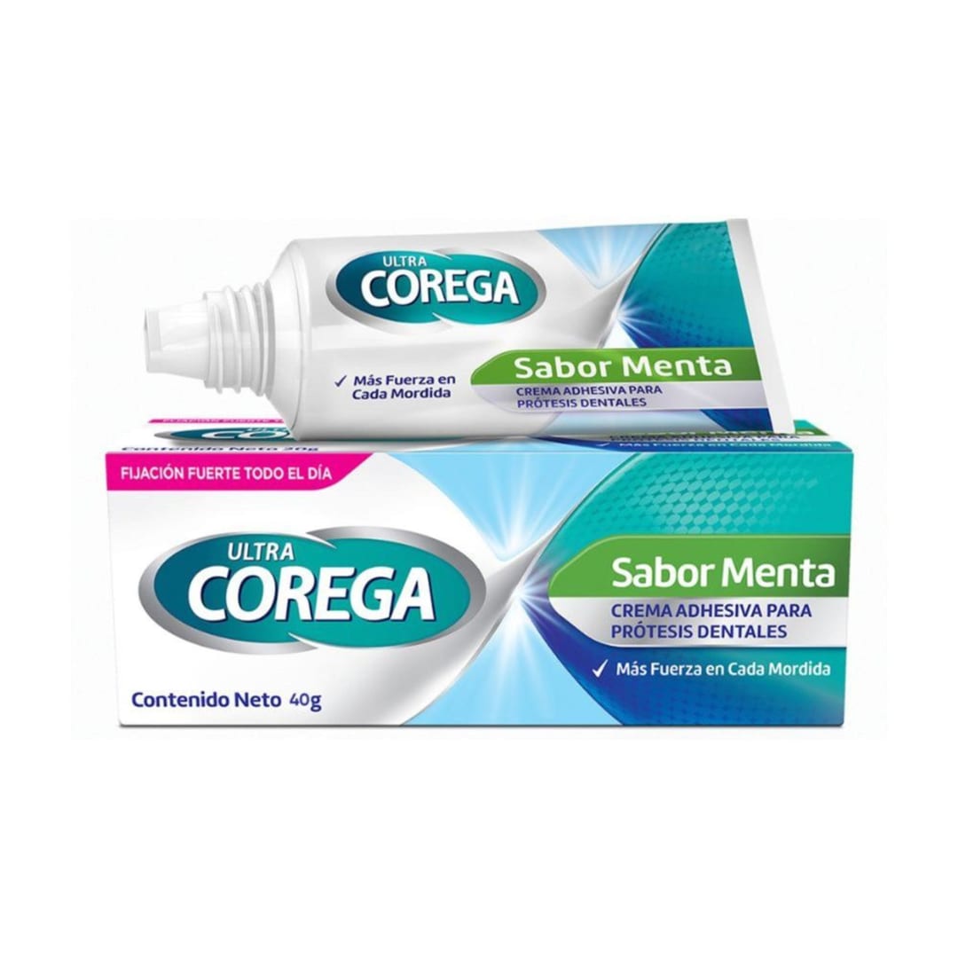 Corega Adhesivo para prótesis dentales 40 gr sabor a menta​
