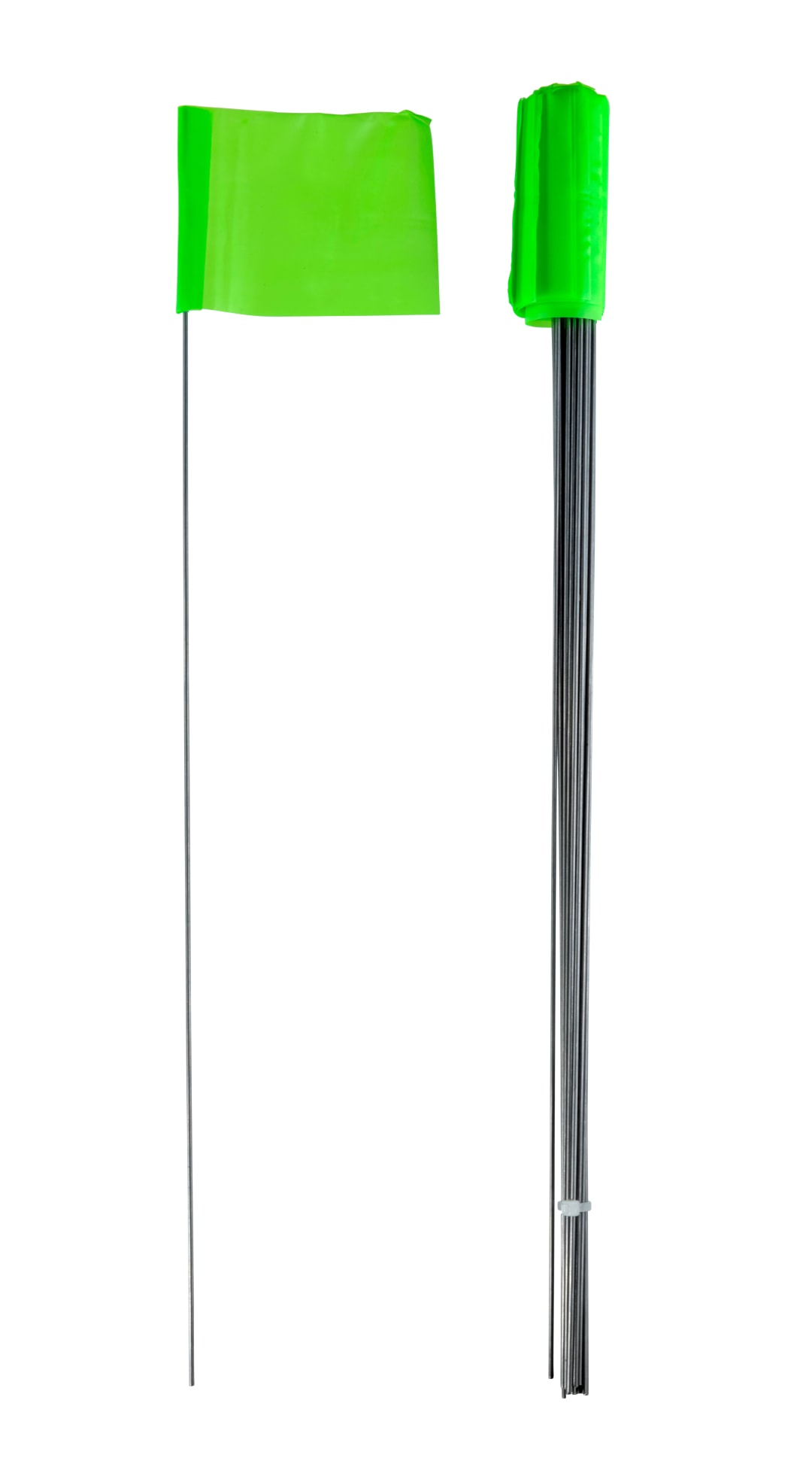 Stake Flags-15" Staff, 2-1/2"x3-1/2" Flag, Lime Fluorescent 25Pcs