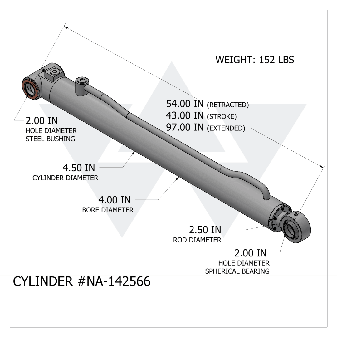 Wastebuilt® Replacement for New Way Cylinder, ASL Pack (Replaces 118628 OEM Cylinder)