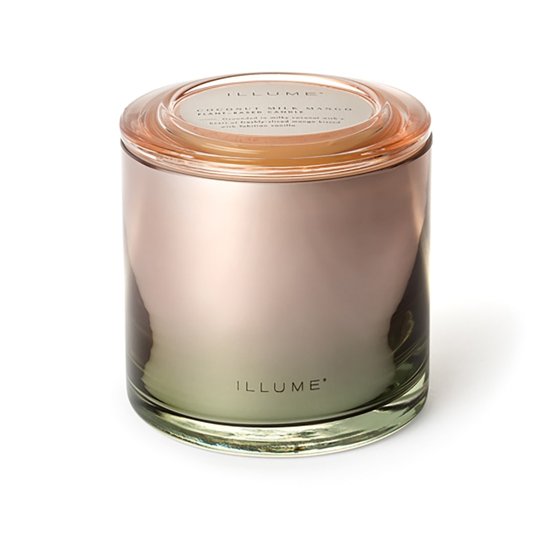 4626105100 - Coconut Milk Mango Statement Glass Candle, Rose, STOCK: 99