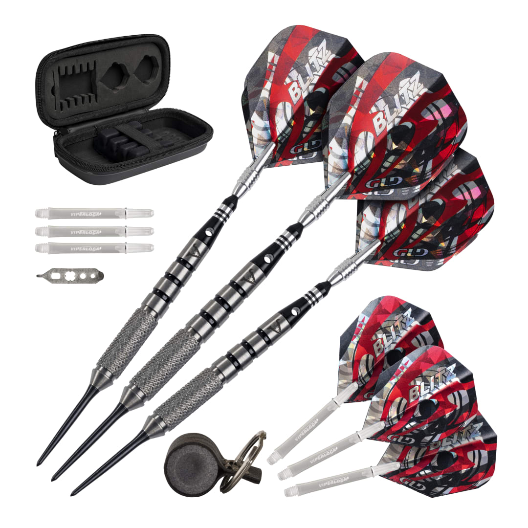 Viper Blitz 95% Tungsten Steel Tip Darts 24 Grams with Point Sharpener