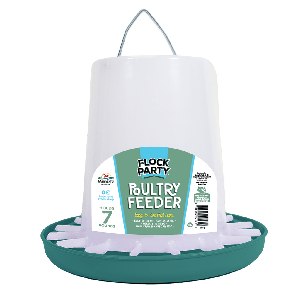 Flock Party Poultry Feeder Seafoam Green, 7 LB