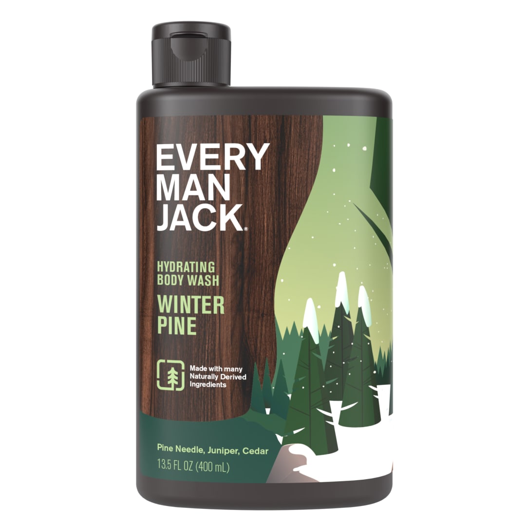 Every Man Jack Hydrating Body Wash - Winter Scents for the Holidays - Winter Pine - Deeply Clean with Glycerin + Naturally Derived Ingredients - 13.5 oz