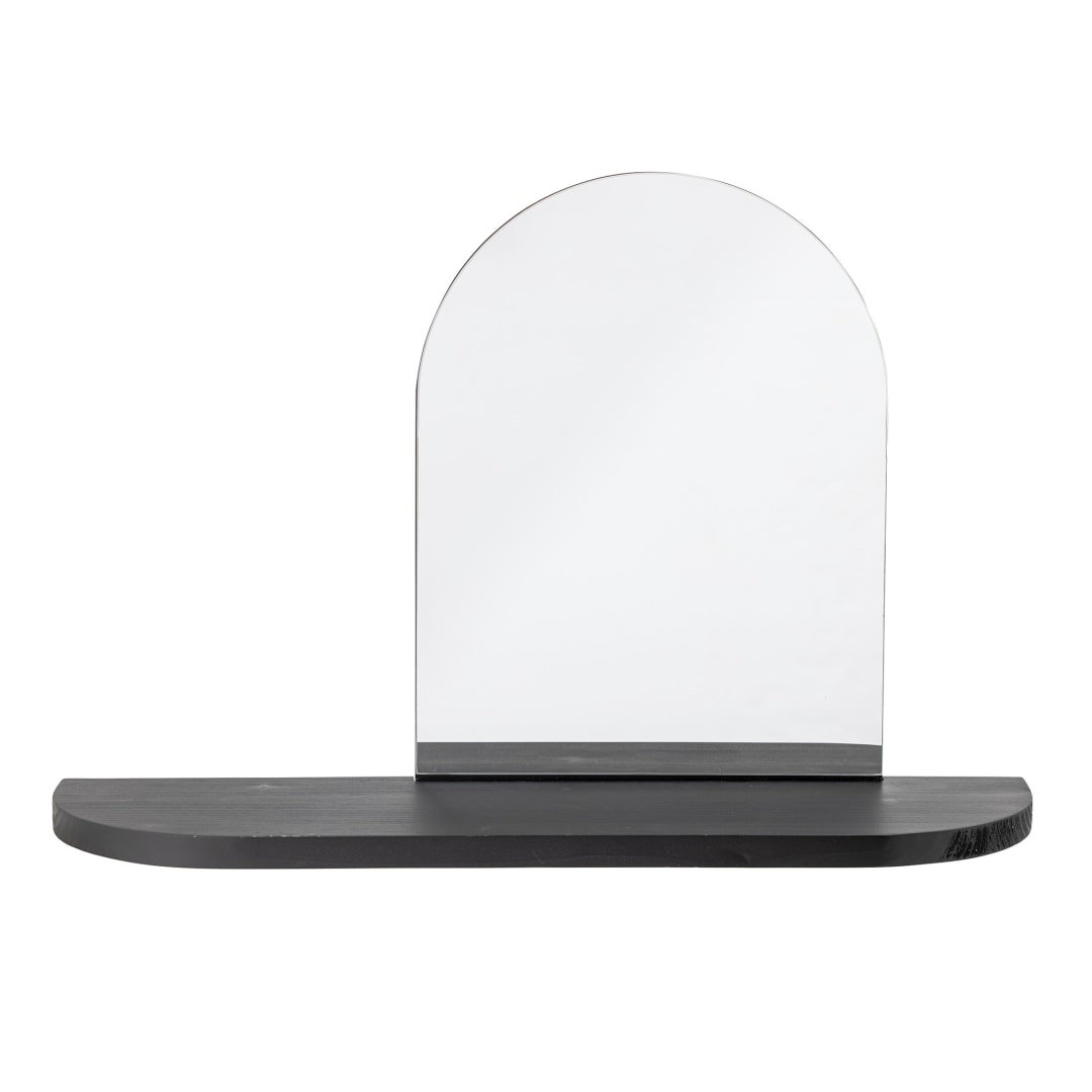 82059664 - Annlie Mirror w/Shelf, Black, MDF STOCK: 20