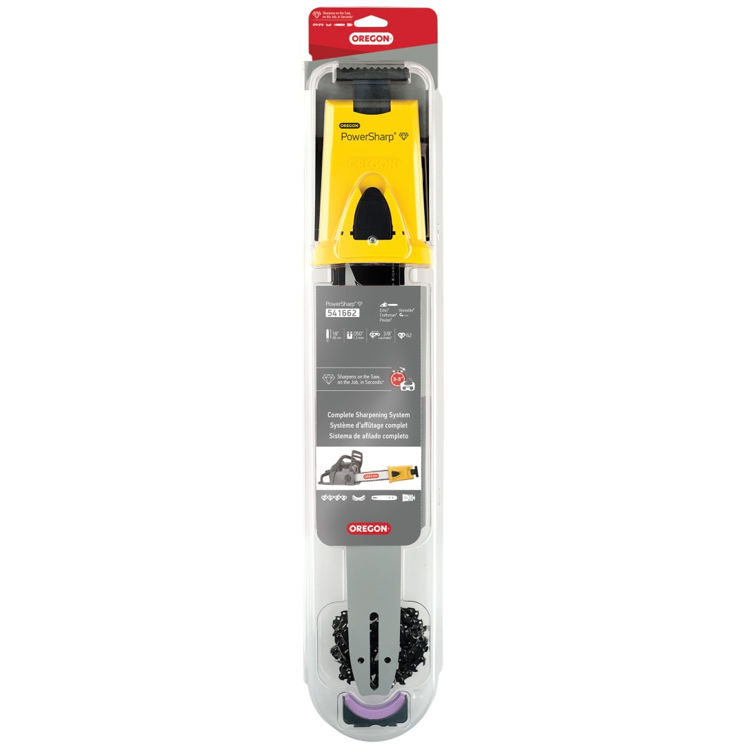 Oregon PowerSharp Starter Kit 18 in., Fits Echo, Craftsman, Homelite, PS62 sawchain, guide bar and bar-mount sharpener (541662)