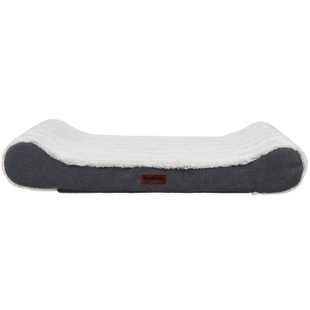 FurHaven Orthopedic Dog Bed for Medium Dogs, Luxe Lounger with Solid Orthopedic Foam Slab for Joint Support, Removable Washable Cover, Medium, Cozy Plush, Gray