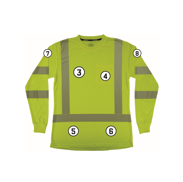 GloWear 8387 Women’s Performance Hi-Vis Long Sleeve T-Shirt - Type R, Class 3