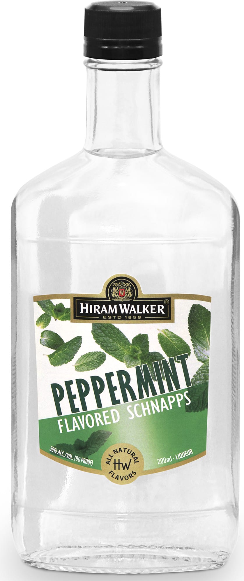 Hiram Walker Peppermint Flavored Schnapps, 200 ml Flask, 90 Proof