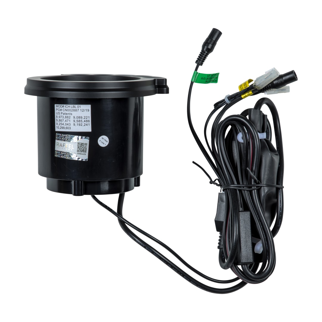 CUP HOLDER NON-CHROME WITH LIGHT, HEAT & MASS. (ICH LBL 01)