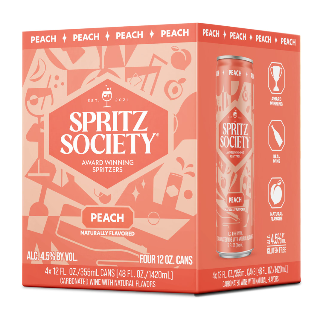 Spritz Society Peach 4 Pack 355ml Cans