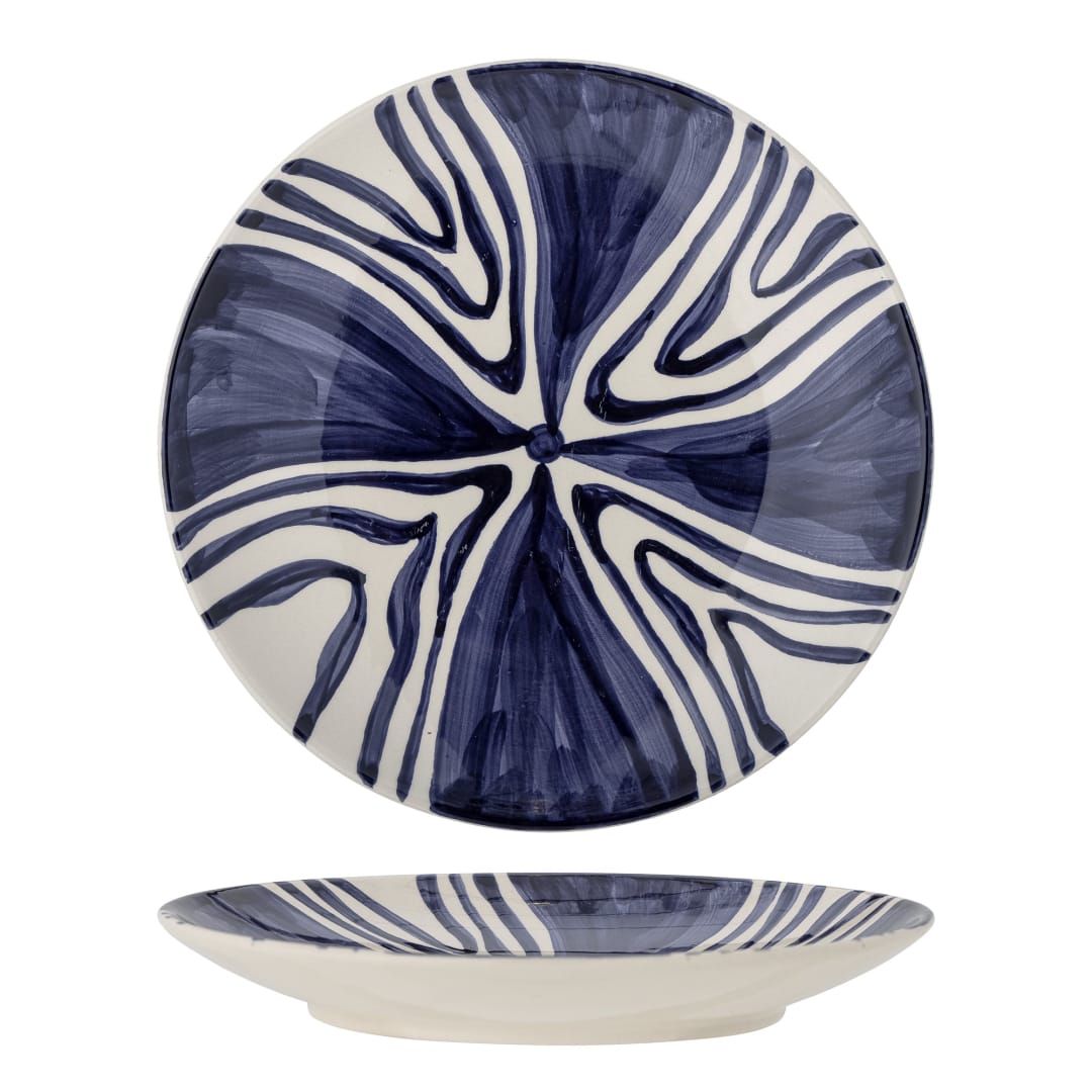 82060435 - Shama Plate, Blue, Stoneware STOCK: 120