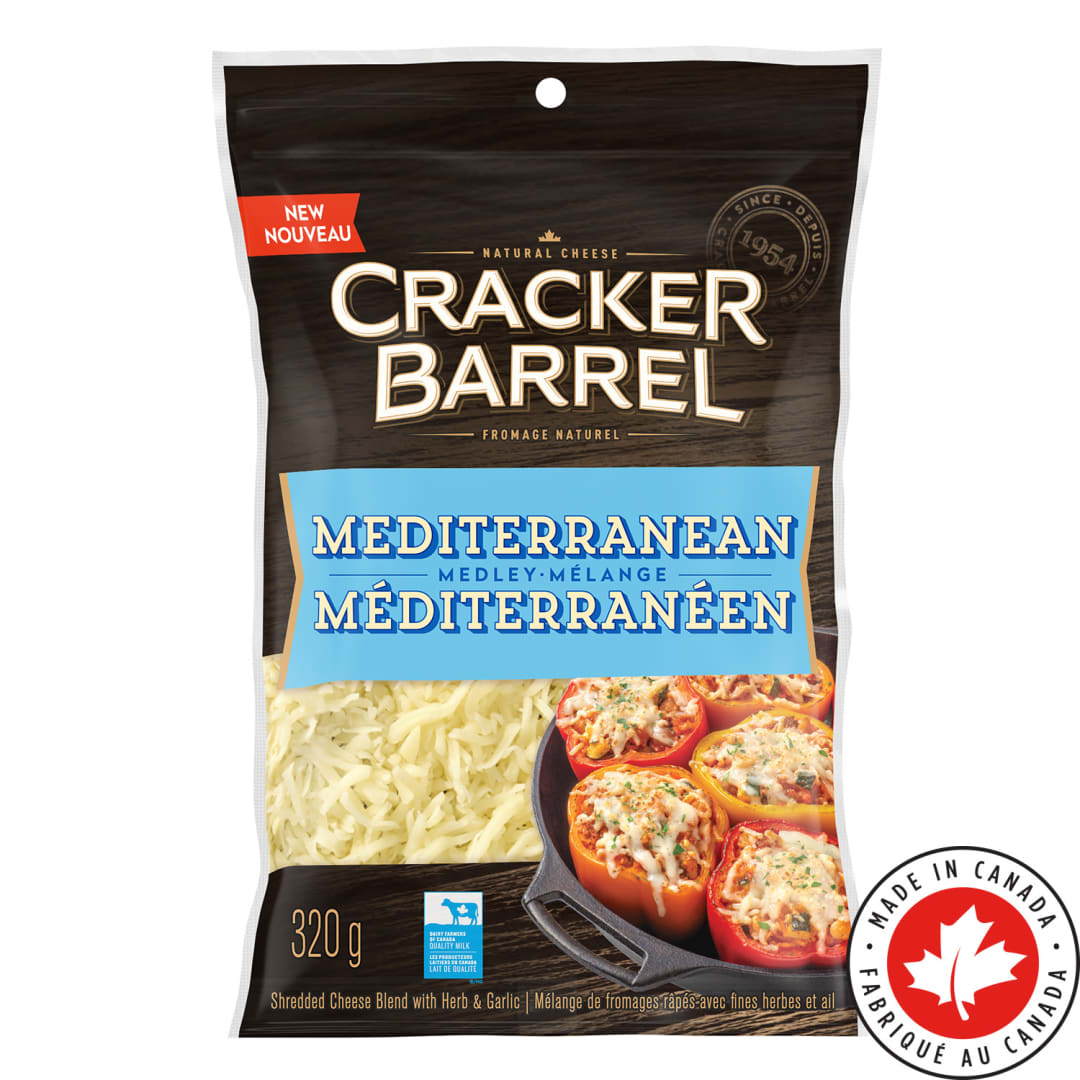 Cracker Barrel Mediterranean Medley Shredded Cheese, 320g