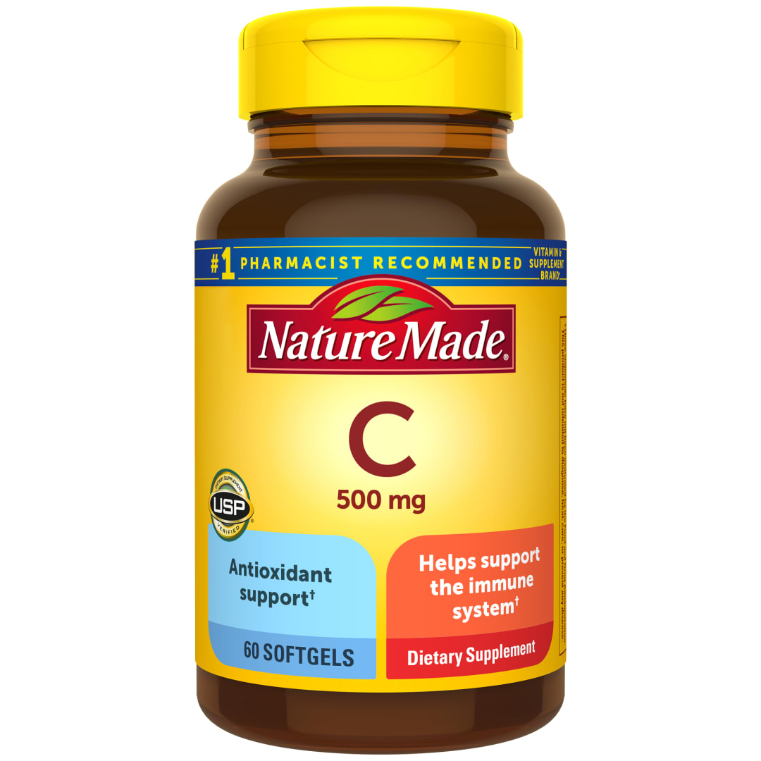 Nature Made Vitamin C 500 mg, Dietary Supplement for Immune Support, 60 Softgels, 60 Day Supply