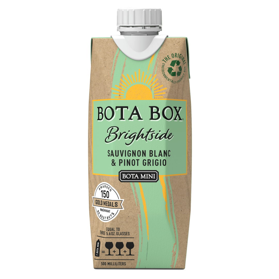 Bota Mini Brightside Sauvignon Blanc & Pinot Grigio White Wine, 500 mL (Equals Three Glasses), 11.5% ABV