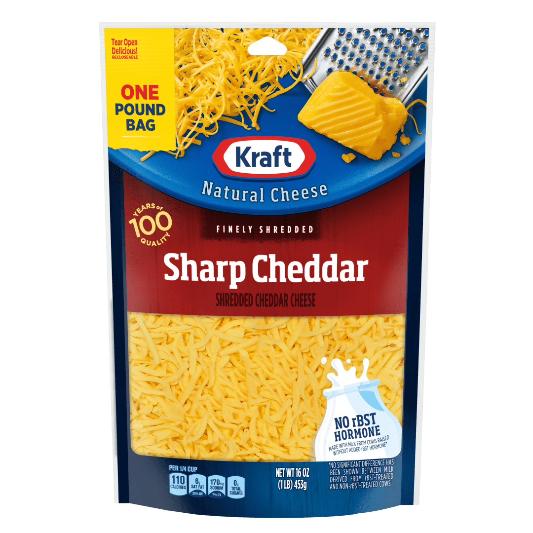 Kraft Natural Sharp Cheddar Finely Shredded Cheese, 16 oz Bag