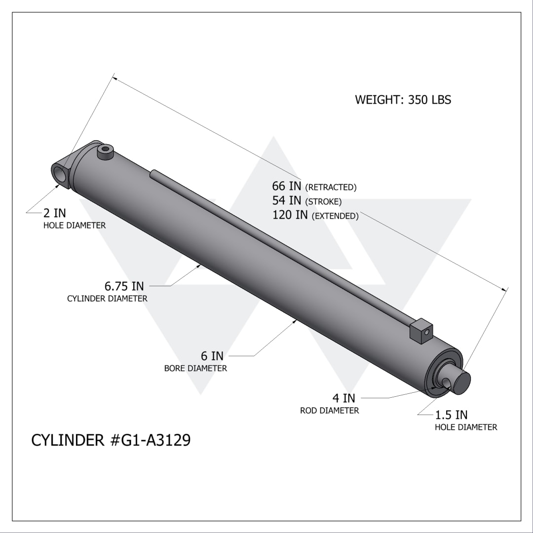 Galbreath™ Hydraulic Cylinder (6" X 4" X 54")