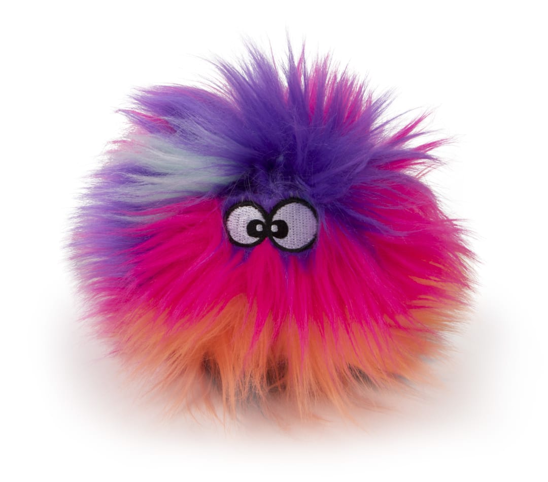 goDog Furballz Squeaky Plush Dog Toy With Chew Guard Technology, Cooling Rainbow, Mini