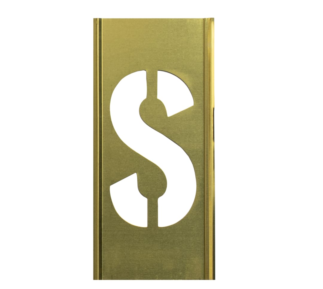 Stencil Sort-6" Brass Gothic S