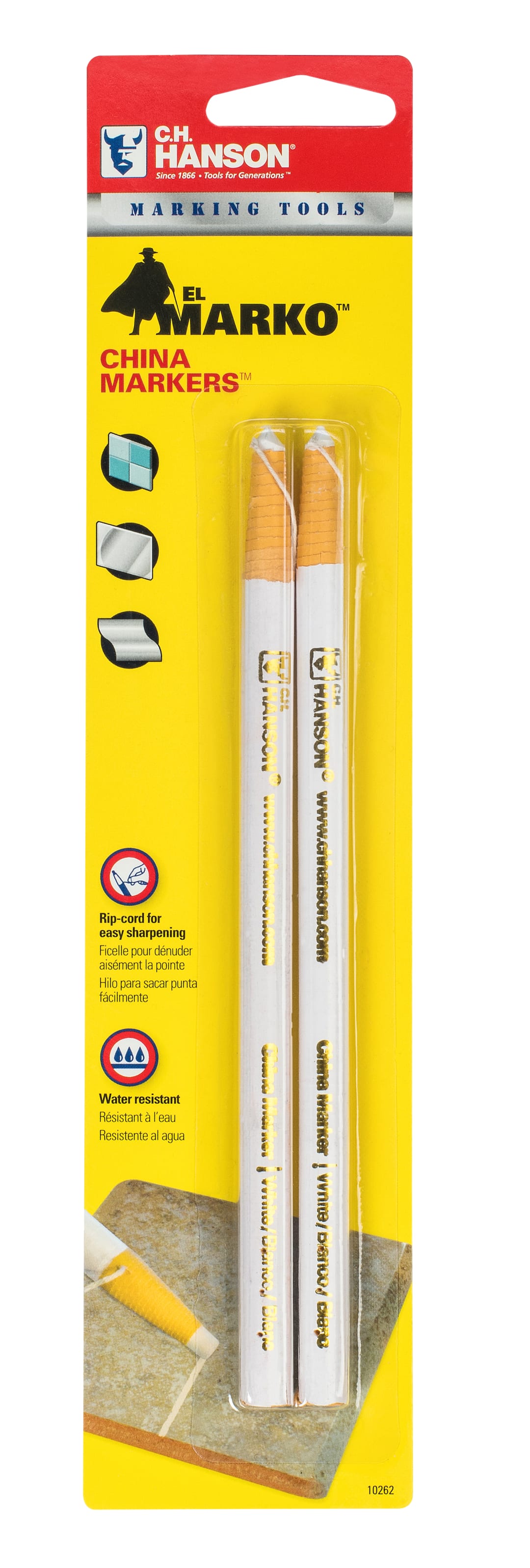 El Marko® China Marker-White 2Pcs. Carded