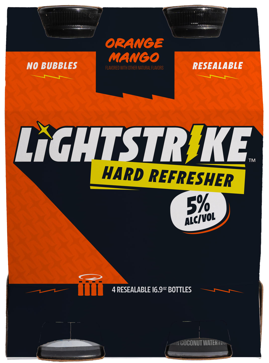 Lightstrike Hard Refresher - Orange Mango 4 Pack, 16.9 fl oz Bottles