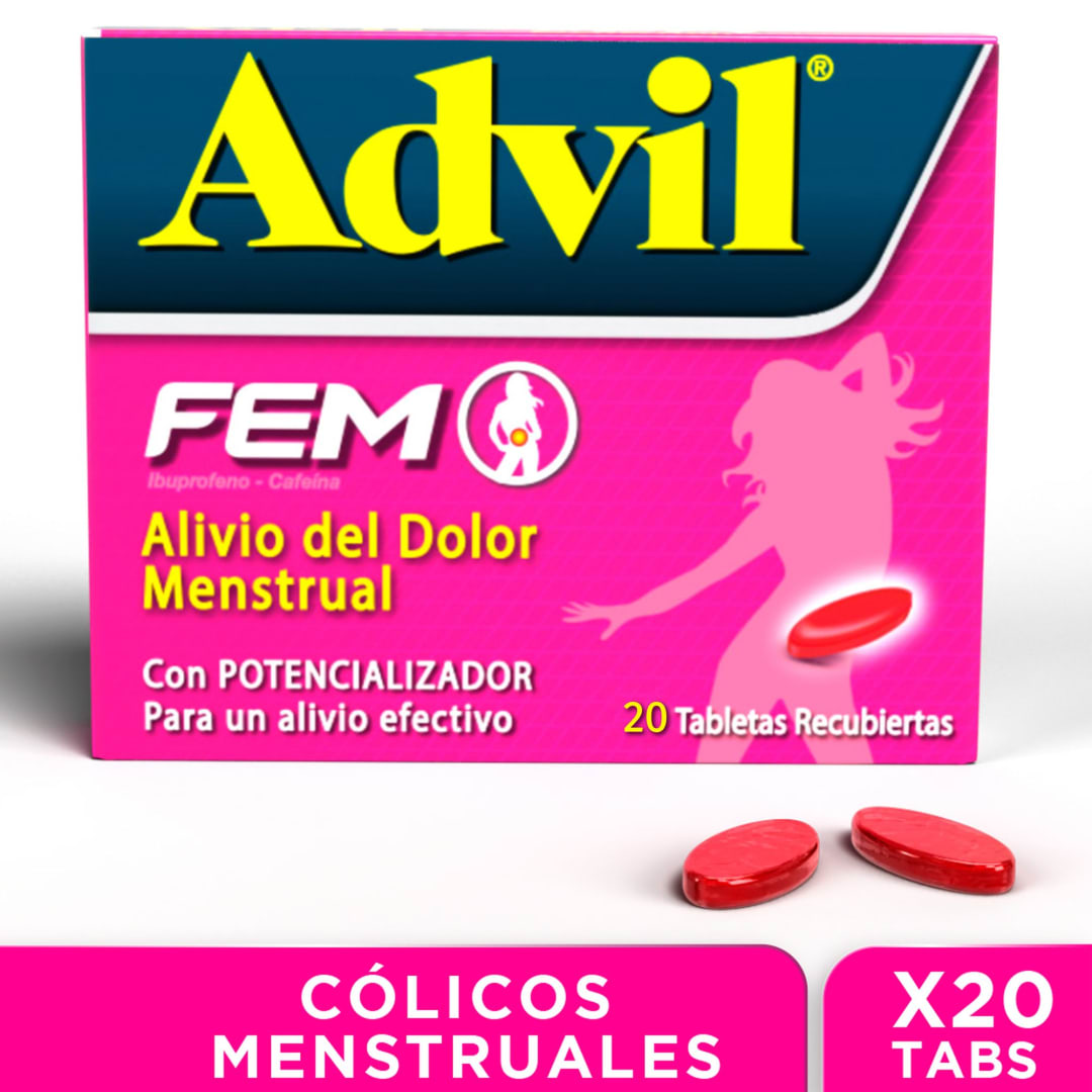 Advil Fem Alivio De Fuertes Colicos Menstruales, IBUPROFENO X 20 CAPS*​