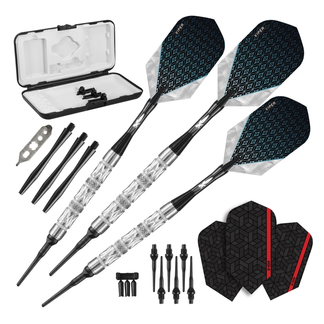 Viper Diamond 90% Tungsten Soft Tip Dart Set Silver Rings 16 Grams