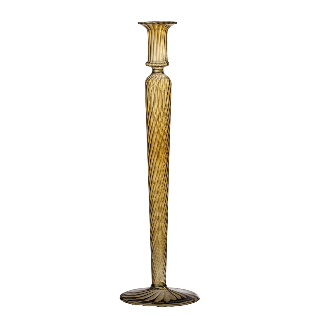82053285 - Dara Candle Holder, Brown, Glass STOCK: 73