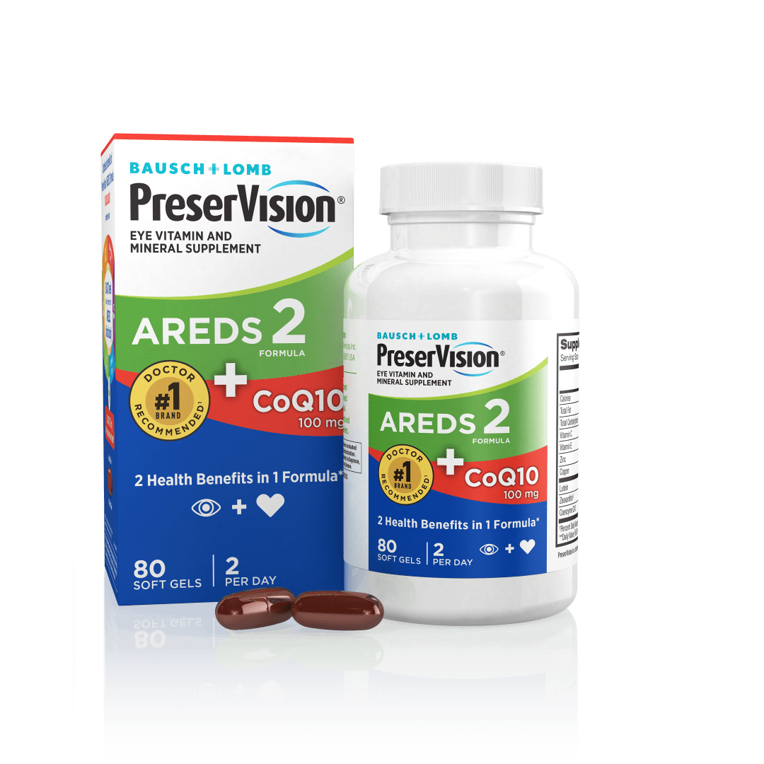 PreserVision AREDS 2 Formula + CoQ10 Vitamin &amp; Mineral Supplement 80 ct Soft Gels