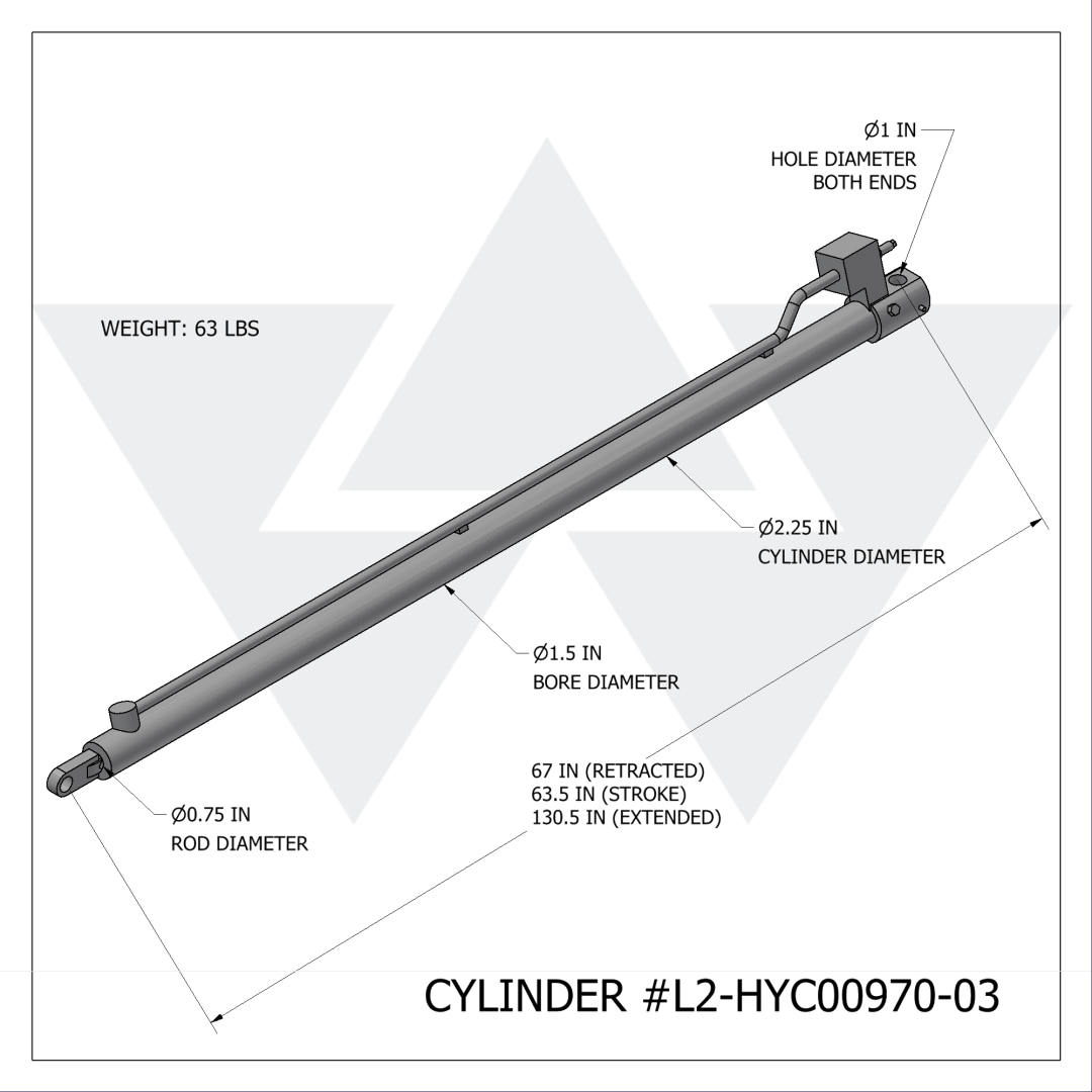 Wastebuilt® Replacement for Labrie Heavy Duty In/Out Arm Cylinder HYC00970 (Passenger Side)