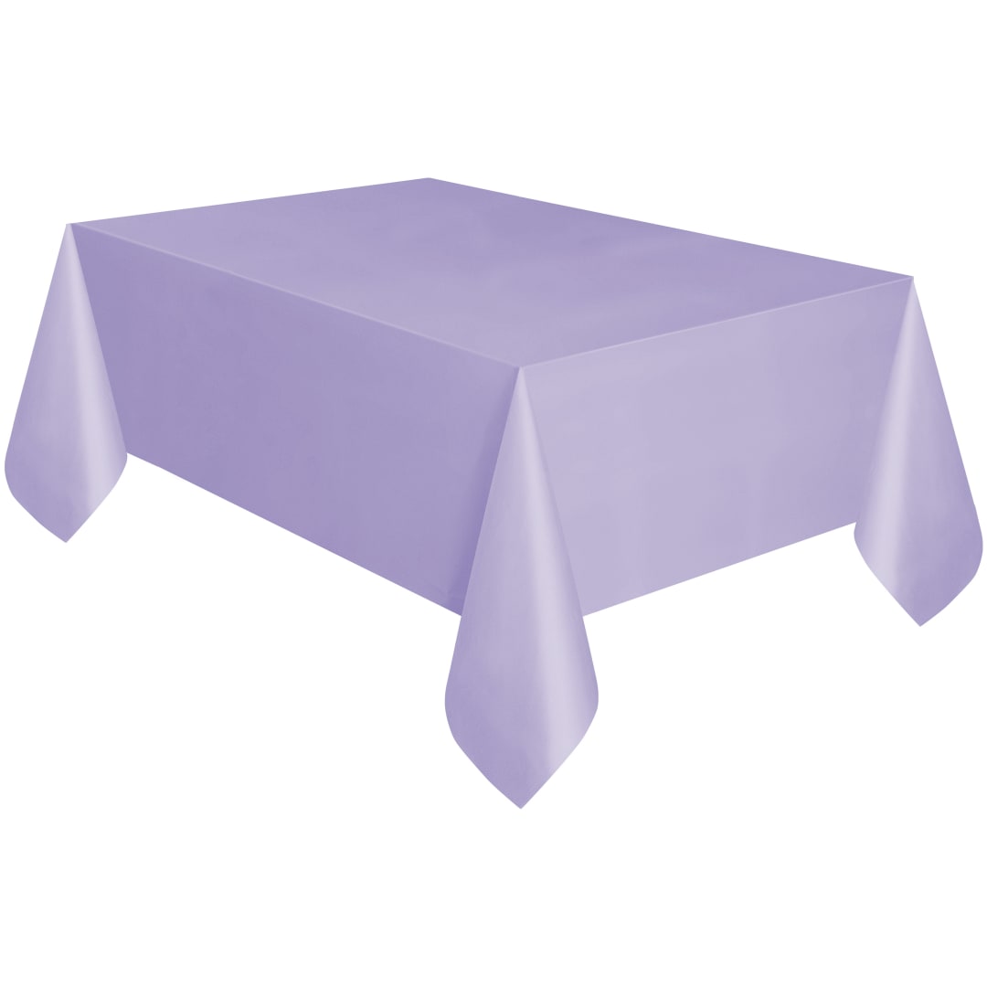 Lavender Solid Rectangular Plastic Table Cover, 54" x 108"
