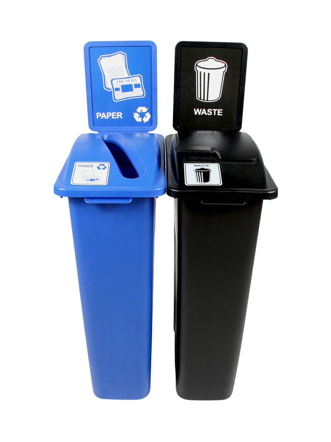 WASTE WATCHER - Double - Kit - Paper-Waste - Slot-Solid Lift - Blue-Black
