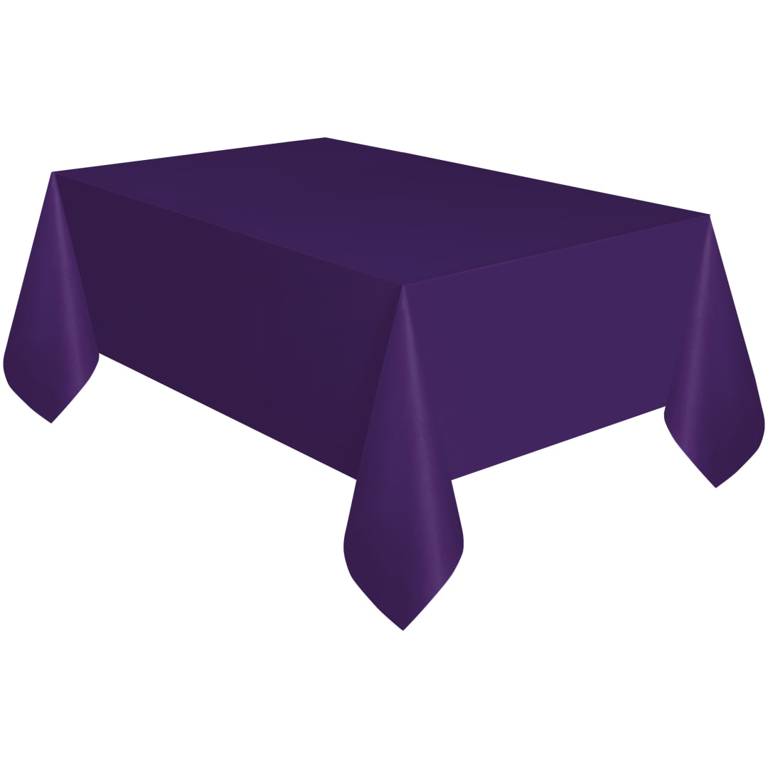 Deep Purple Solid Rectangular Plastic Table Cover, 54" x 108"