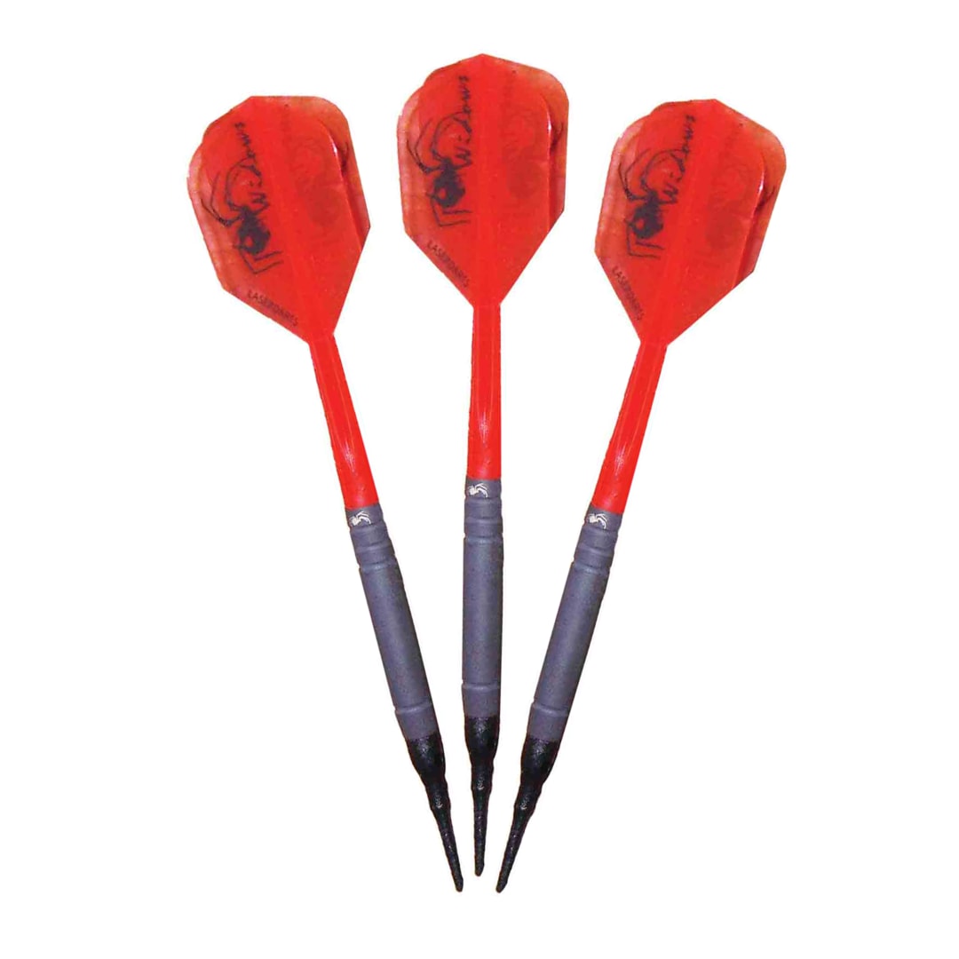 Laserdarts Silver Widows 90% Tungsten Soft Tip Darts Knurled 16 grams