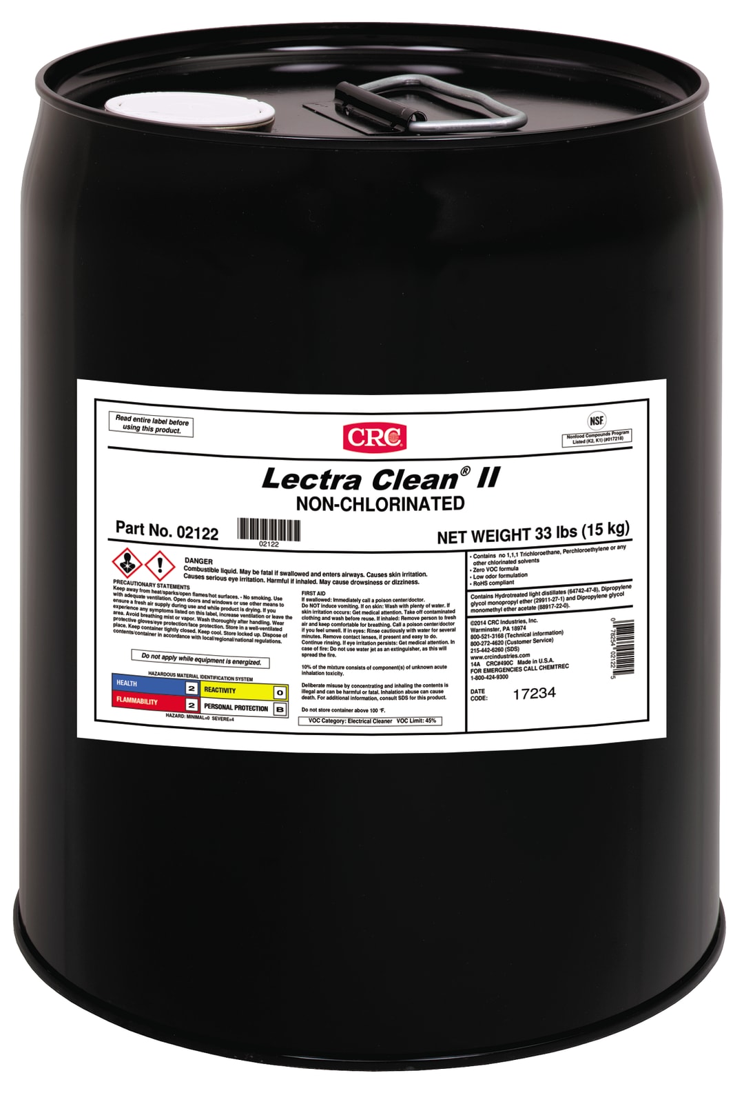 CRC Lectra Clean II Non-Chlor Heavy Duty Degreaser 1X5GL