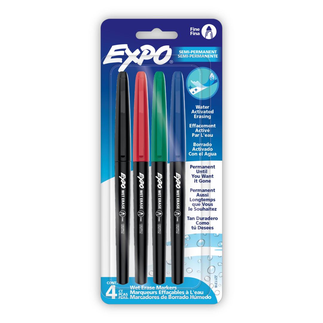 EXPO WET ERASE 4CT ASST FINE REPACK