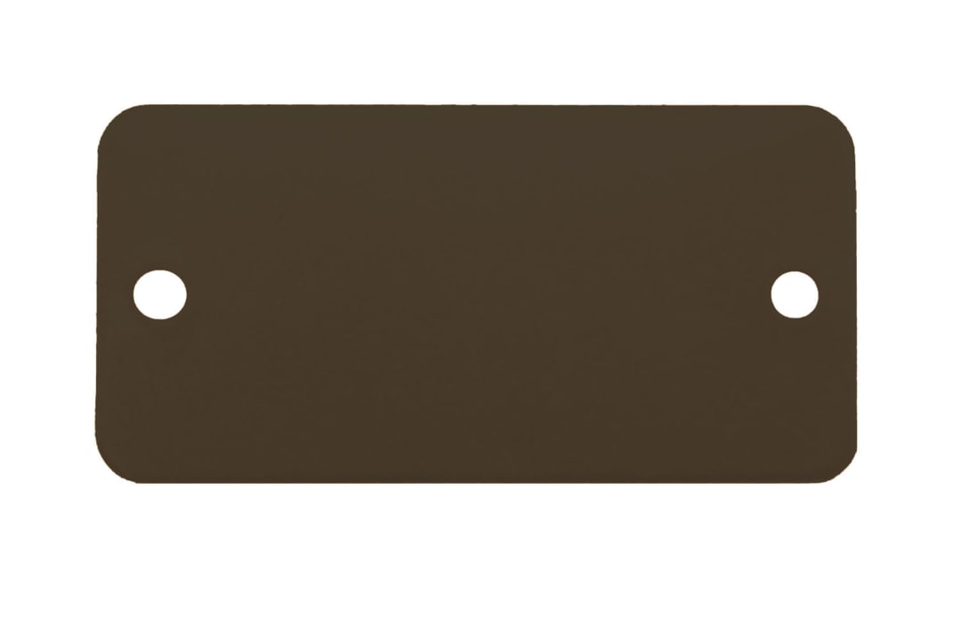 Tag-Rectangle with Rounded Corners 3/4" x 1-3/4" Anodized Aluminum Black 5 Pack