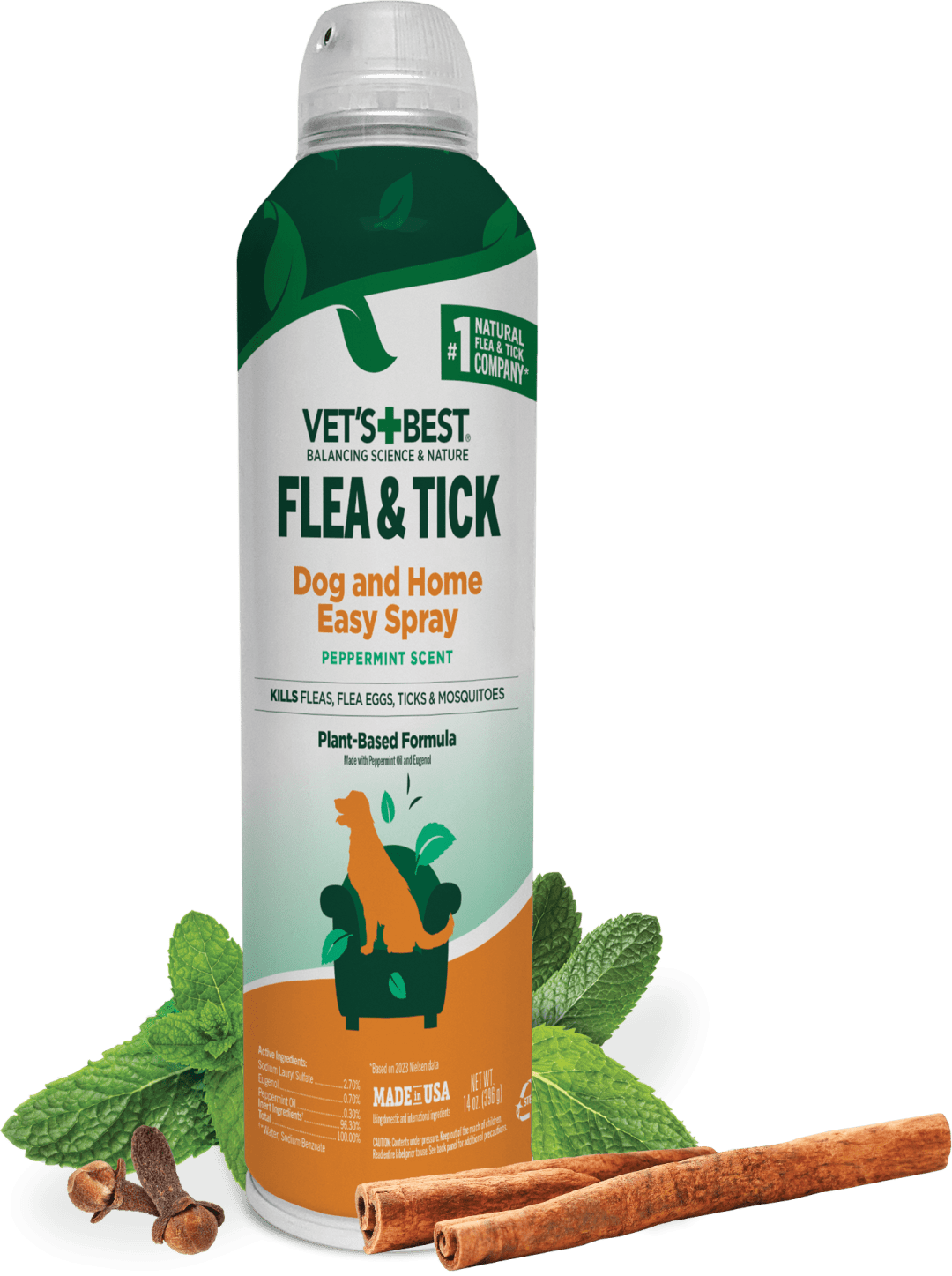 Vet's Best Flea and Tick Home Spray - Dog Flea and Tick Treatment for Home - Plant-Based Formula - Certified Natural Oils - 14 oz