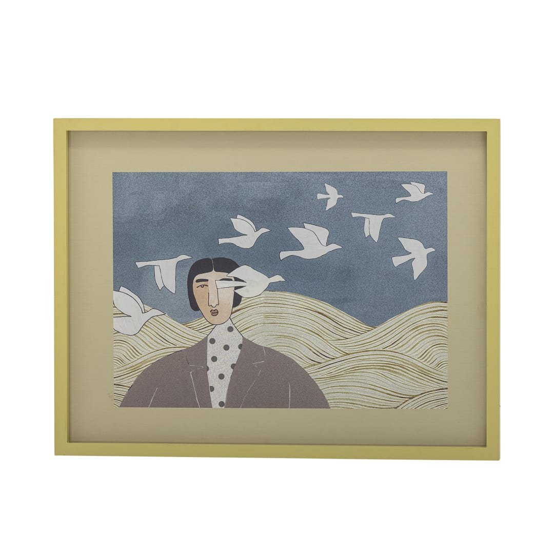 82063335 - Flyvielle Illustration w/ Frame, Multi, Firwood STOCK: 49