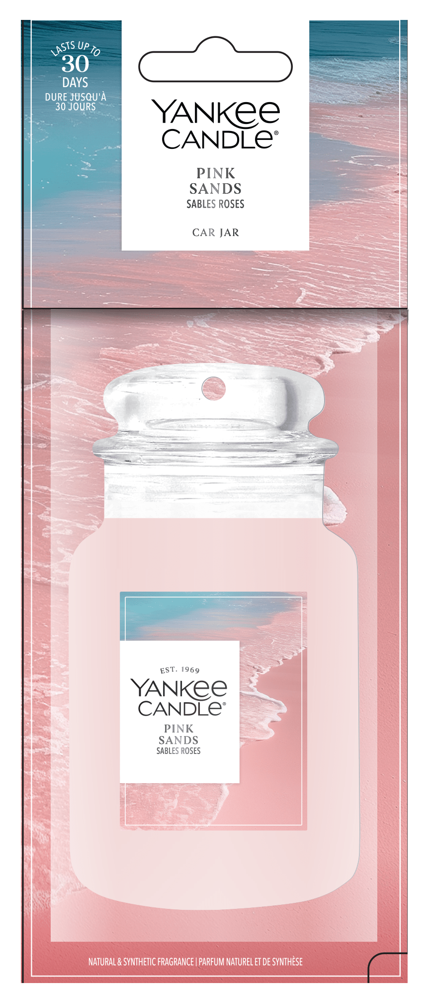 Yankee Candle | Car Jar | Pink Sands | Para coches y espacios pequeños en casa | Hasta 30 días