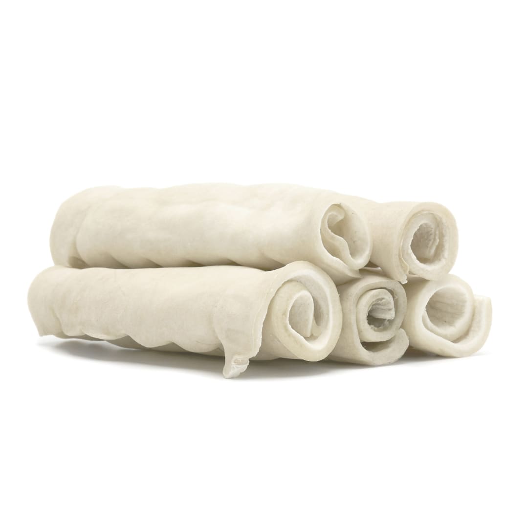 Treatly Beef Cheeks Rolls Dog Chew Treats, 4" Medium, 5 Pack