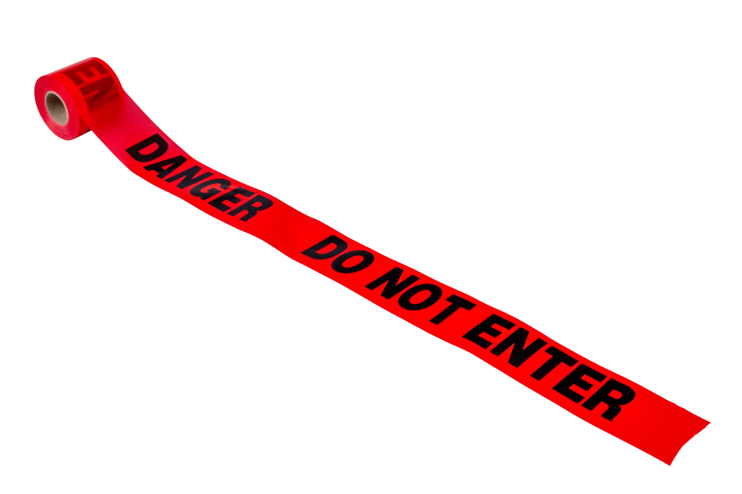 Barricade Tape-DANGER DO NOT ENTER 300'x3"x2Mil Red