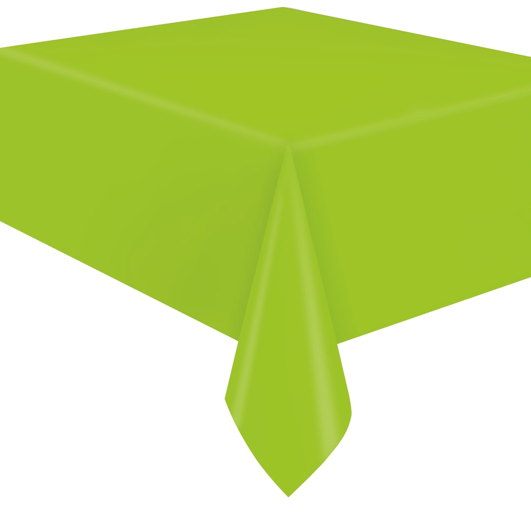 Neon Green Solid Rectangular Plastic Table Cover, 54" x 108"