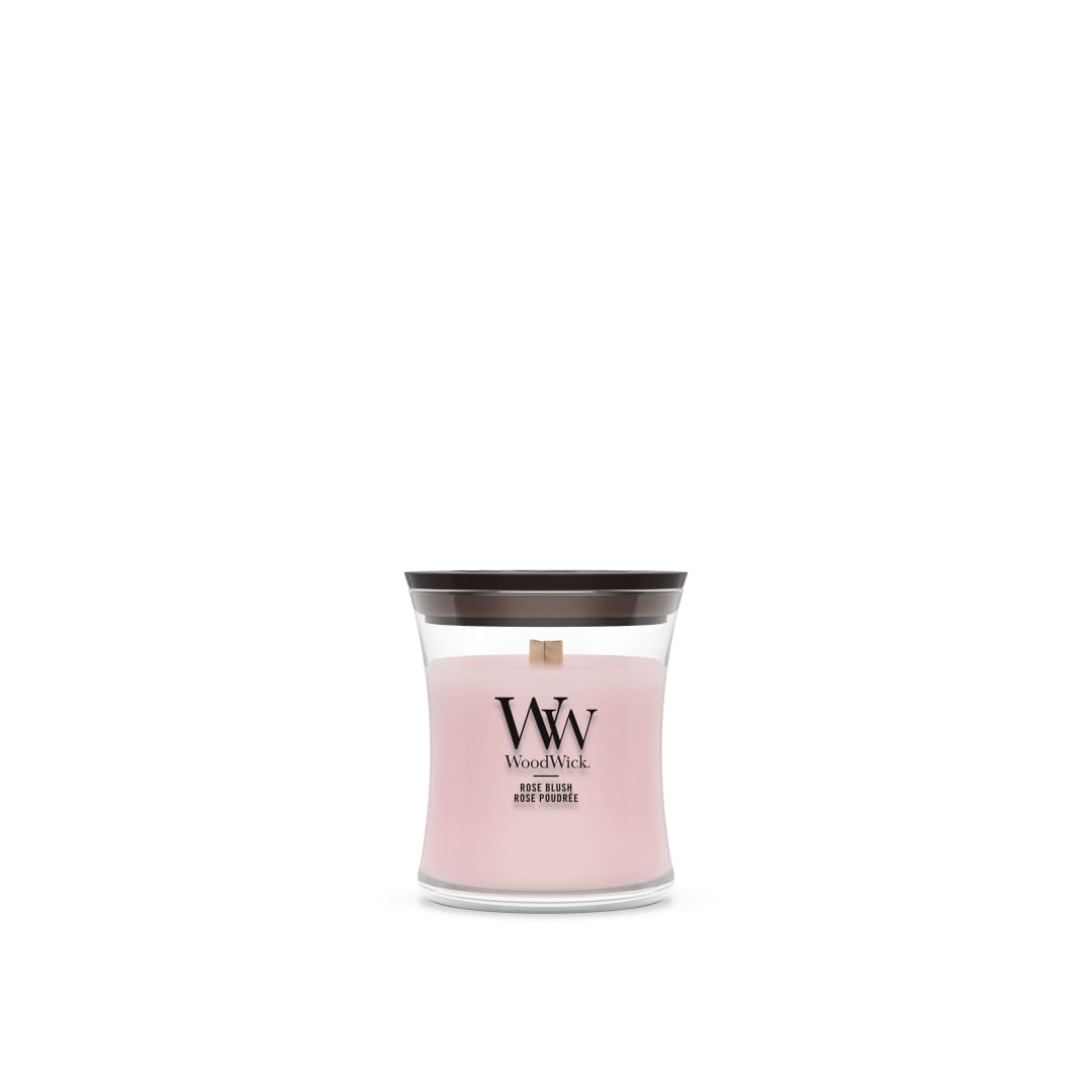 WoodWick Vela perfumada | Vela Mini Hourglass | Rose Blush | Regalos perfectos para mujeres