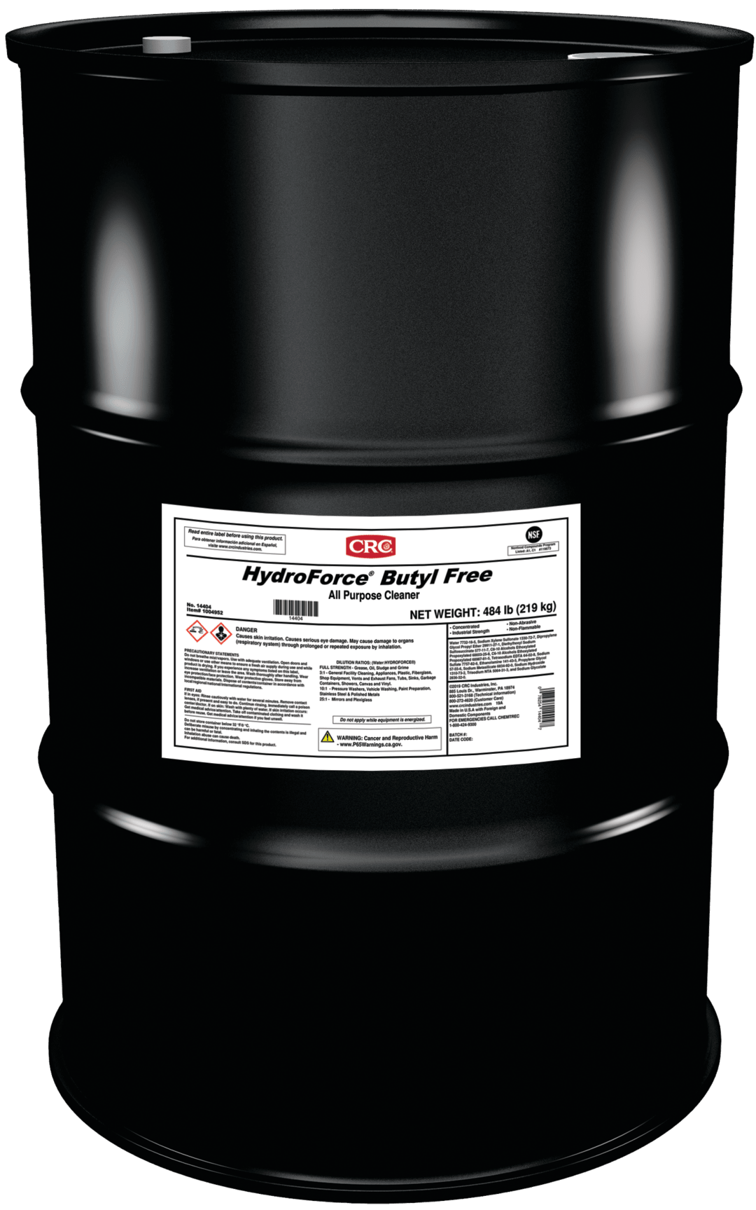 CRC HydroForce Butyl-Free All Purpose Cleaner 1X55GL
